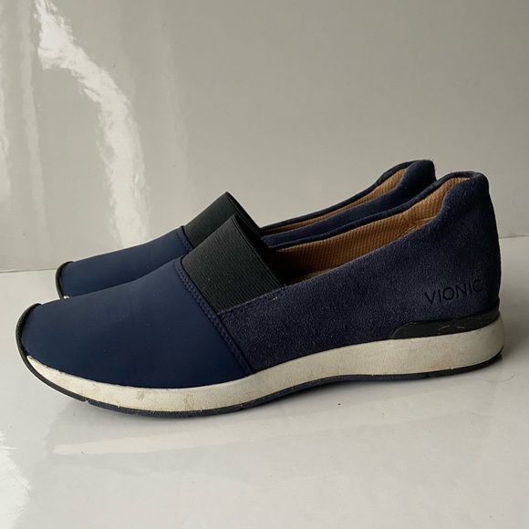 Vionic Blue Womens Leather Neoprene Cameo Loafer Sz 7 - Picture 4 of 8